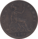 1894 PENNY ( GVF ) - Penny - Cambridgeshire Coins