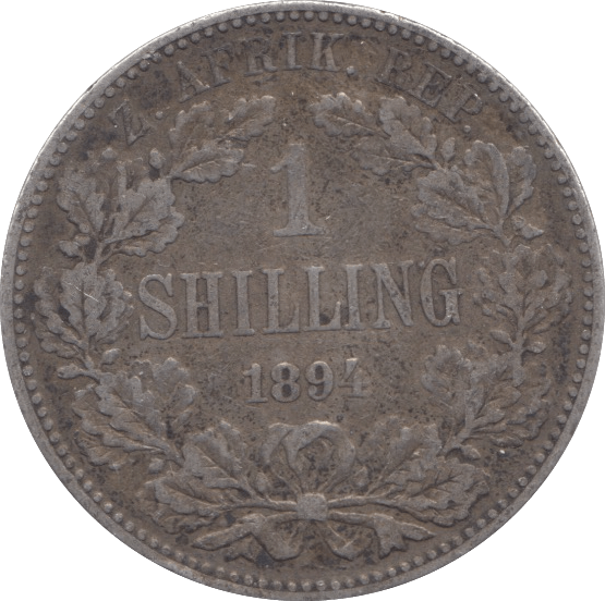 1894 SILVER 1 SHILLING SOUTH AFRICA - SILVER WORLD COINS - Cambridgeshire Coins