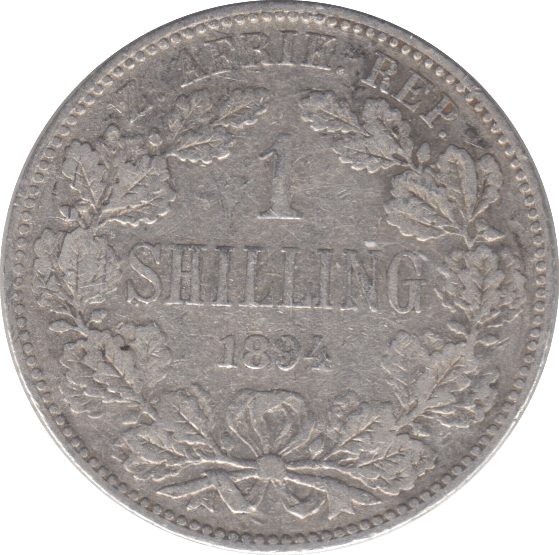 1894 SILVER 1 SHILLING SOUTH AFRICA - SILVER WORLD COINS - Cambridgeshire Coins