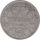 1894 SILVER 1 SHILLING SOUTH AFRICA - SILVER WORLD COINS - Cambridgeshire Coins