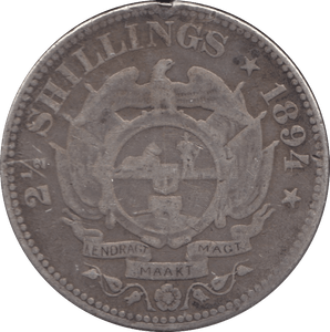 1894 SILVER 2 1/2 SHILLINGS SOUTH AFRICA - SILVER WORLD COINS - Cambridgeshire Coins