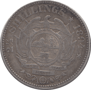 1894 SILVER 2 1/2 SHILLINGS SOUTH AFRICA - SILVER WORLD COINS - Cambridgeshire Coins