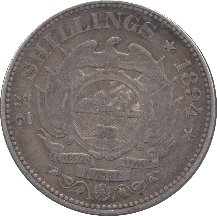 1894 SILVER 2 1/2 SHILLINGS SOUTH AFRICA - SILVER WORLD COINS - Cambridgeshire Coins