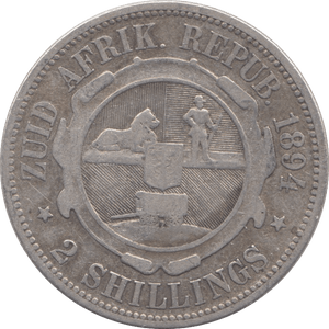 1894 SILVER 2 SHILLING SOUTH AFRICA - SILVER WORLD COINS - Cambridgeshire Coins