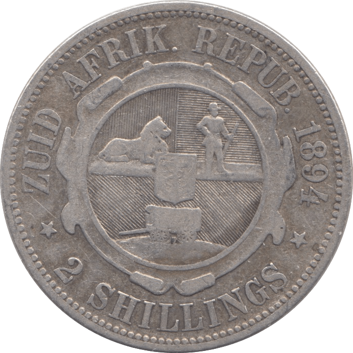1894 SILVER 2 SHILLING SOUTH AFRICA - SILVER WORLD COINS - Cambridgeshire Coins