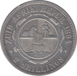 1894 SILVER 2 SHILLINGS SOUTH AFRICA - SILVER WORLD COINS - Cambridgeshire Coins
