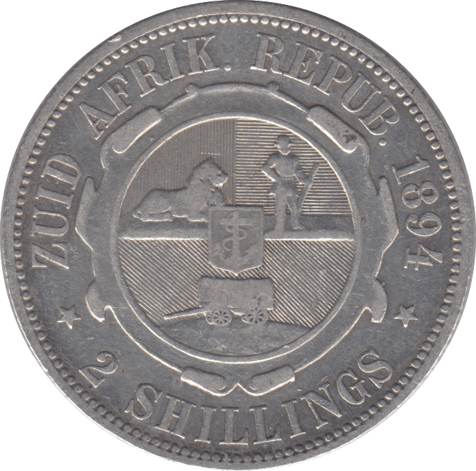 1894 SILVER 2 SHILLINGS SOUTH AFRICA - SILVER WORLD COINS - Cambridgeshire Coins