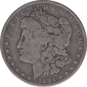 1894 SILVER MORGAN DOLLAR USA NEW ORLEANS MINT - SILVER WORLD COINS - Cambridgeshire Coins