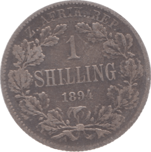1894 SOUTH AFRICA SILVER ONE SHILLING - SILVER WORLD COINS - Cambridgeshire Coins