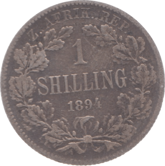 1894 SOUTH AFRICA SILVER ONE SHILLING - SILVER WORLD COINS - Cambridgeshire Coins
