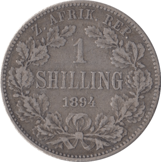 1894 SOUTH AFRICA SILVER ONE SHILLING - SILVER WORLD COINS - Cambridgeshire Coins