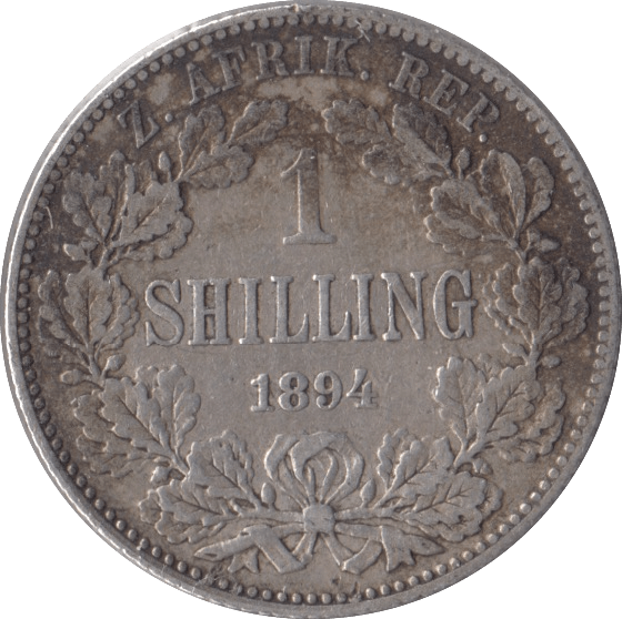 1894 SOUTH AFRICA SILVER ONE SHILLING - SILVER WORLD COINS - Cambridgeshire Coins