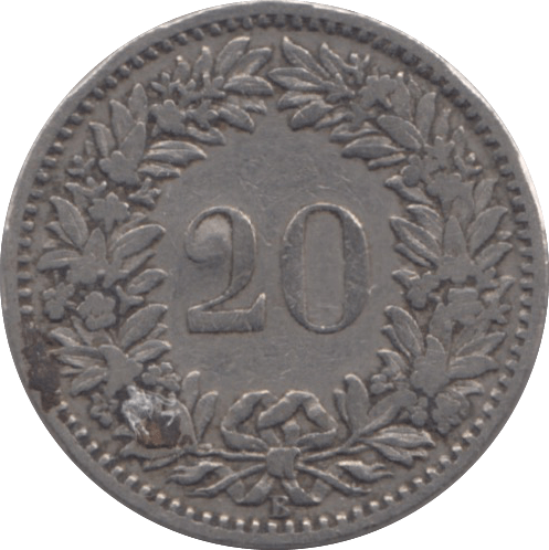 1894 SWITZERLAND 20 RAPPEN - WORLD COINS - Cambridgeshire Coins