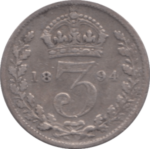 1894 THREEPENCE ( FINE ) - Threepence - Cambridgeshire Coins