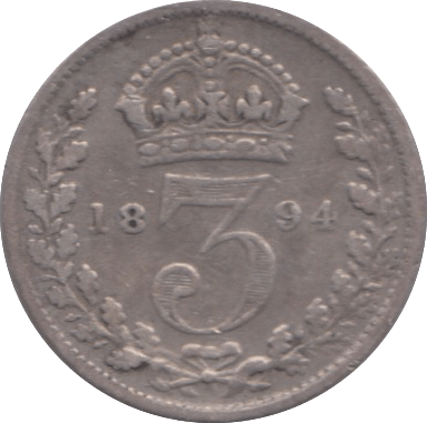 1894 THREEPENCE ( FINE ) - Threepence - Cambridgeshire Coins