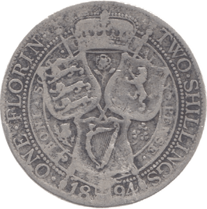 1894 TWO SHILLINGS ( NF ) 11 - Florin - Cambridgeshire Coins