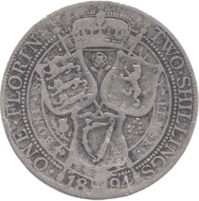 1894 TWO SHILLINGS ( NF ) 11 - Florin - Cambridgeshire Coins