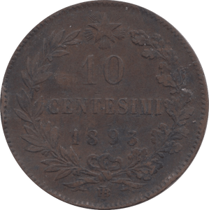 1895 10 CENTESIMI ITALY - WORLD COINS - Cambridgeshire Coins