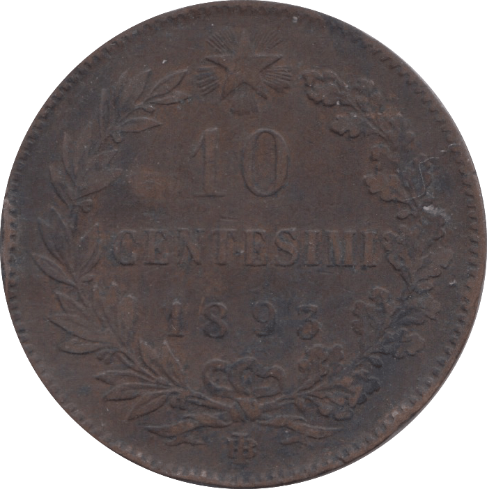 1895 10 CENTESIMI ITALY - WORLD COINS - Cambridgeshire Coins