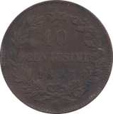 1895 10 CENTESIMI ITALY - WORLD COINS - Cambridgeshire Coins
