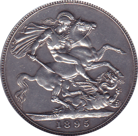 1895 CROWN ( EF ) CLEANED - Crown - Cambridgeshire Coins