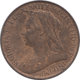 1895 FARTHING ( EF ) 1 - Farthing - Cambridgeshire Coins