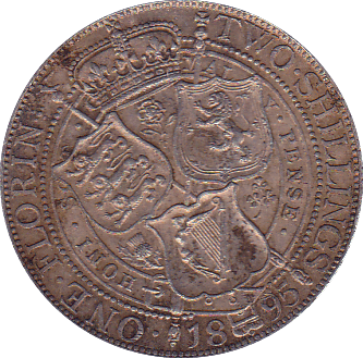 1895 FLORIN ( EF ) - Florin - Cambridgeshire Coins