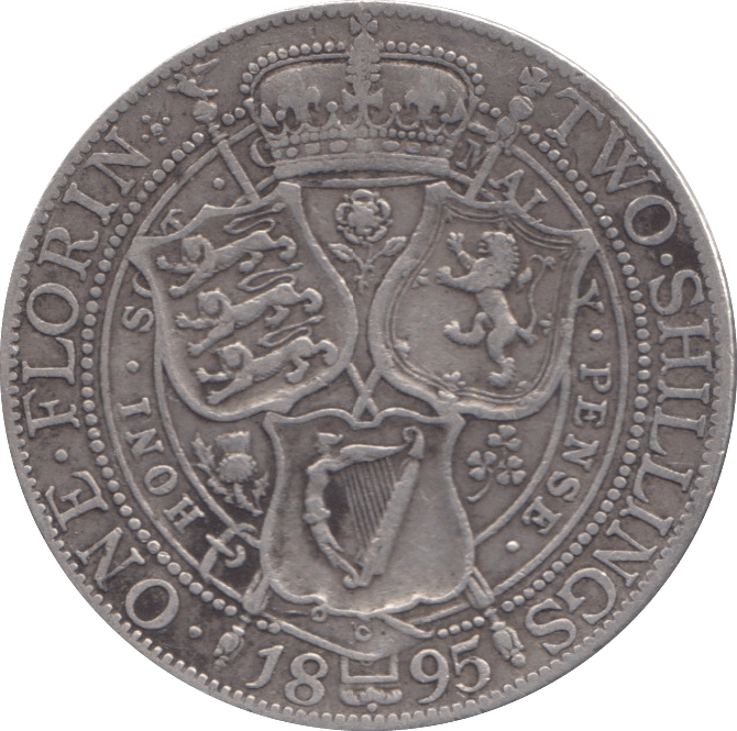 1895 FLORIN ( FINE ) 4 - Florin - Cambridgeshire Coins
