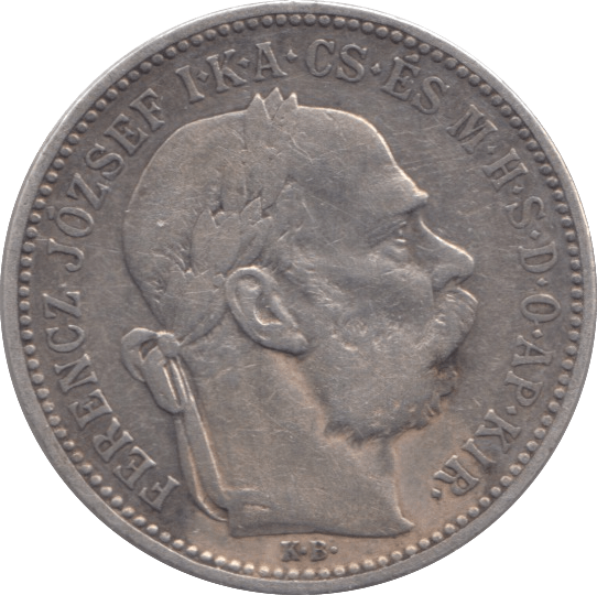 1895 HUNGARY SILVER 1 KORONA - SILVER WORLD COINS - Cambridgeshire Coins