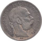 1895 HUNGARY SILVER 1 KORONA - SILVER WORLD COINS - Cambridgeshire Coins