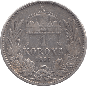 1895 HUNGARY SILVER 1 KORONA - SILVER WORLD COINS - Cambridgeshire Coins