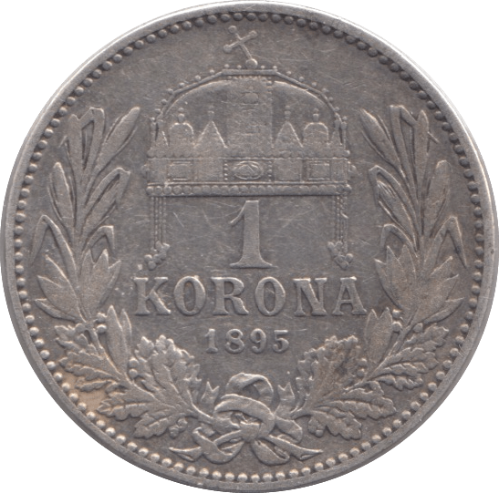 1895 HUNGARY SILVER 1 KORONA - SILVER WORLD COINS - Cambridgeshire Coins