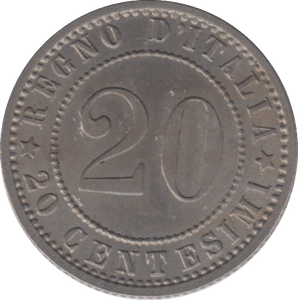 1895 ITALY 20 CENTESIM - WORLD COINS - Cambridgeshire Coins