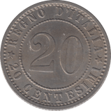 1895 ITALY 20 CENTESIM - WORLD COINS - Cambridgeshire Coins