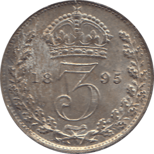 1895 MAUNDY THREEPENCE ( UNC ) 3 - Maundy Coins - Cambridgeshire Coins