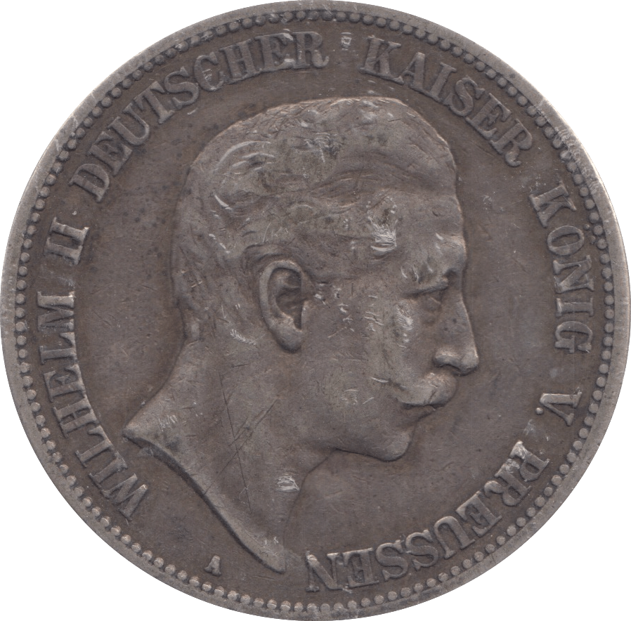 1895 PRUSSIA SILVER 5 MARK - SILVER WORLD COINS - Cambridgeshire Coins
