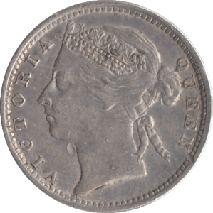 1895 SILVER 10 CENTS STRAIT SETTLEMENTS - SILVER WORLD COINS - Cambridgeshire Coins