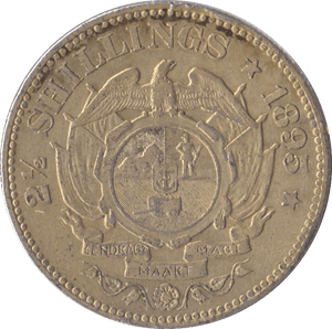 1895 SILVER 2 1/2 SHILLING SOUTH AFRICA - SILVER WORLD COINS - Cambridgeshire Coins