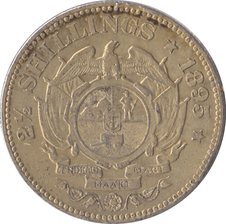 1895 SILVER 2 1/2 SHILLING SOUTH AFRICA - SILVER WORLD COINS - Cambridgeshire Coins