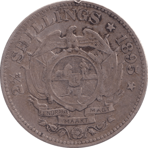 1895 SILVER 2 1/2 SHILLING SOUTH AFRICA - SILVER WORLD COINS - Cambridgeshire Coins
