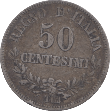 1895 SILVER 50 CENTESIMI ITALY - SILVER WORLD COINS - Cambridgeshire Coins