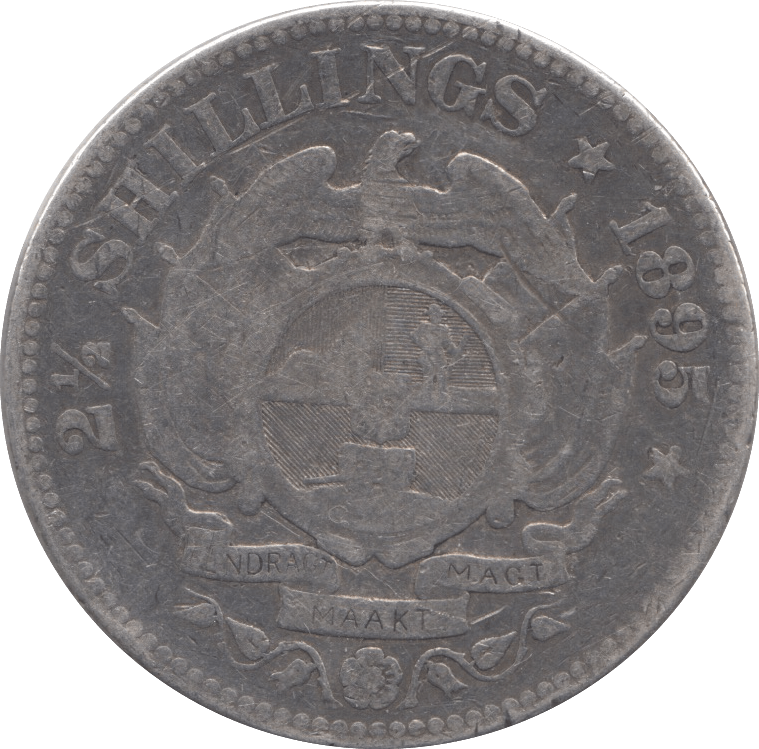 1895 SILVER HALFCROWN SOUTH AFRICA - SILVER WORLD COINS - Cambridgeshire Coins