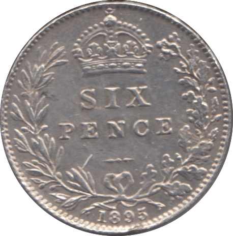 1895 SIXPENCE ( AUNC ) 2 - Sixpence - Cambridgeshire Coins