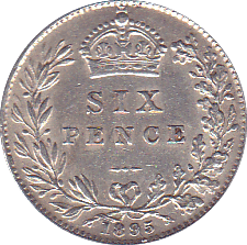 1895 SIXPENCE ( AUNC ) - Sixpence - Cambridgeshire Coins