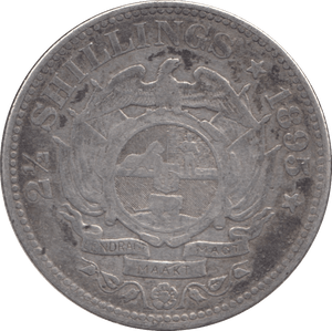 1895 SOUTH AFRICA SILVER 2 1/2 SHILLINGS - SILVER WORLD COINS - Cambridgeshire Coins