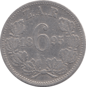 1895 SOUTH AFRICA SILVER SIXPENCE - SILVER WORLD COINS - Cambridgeshire Coins