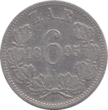 1895 SOUTH AFRICA SILVER SIXPENCE - SILVER WORLD COINS - Cambridgeshire Coins