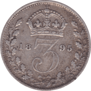 1895 THREEPENCE ( F ) - Threepence - Cambridgeshire Coins