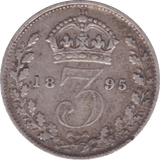 1895 THREEPENCE ( F ) - Threepence - Cambridgeshire Coins