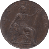 1896 FARTHING ( VF ) - Farthing - Cambridgeshire Coins